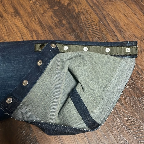 Veronica Beard Carolyn green Side Vent Button Fly 10" Baby Boot Jeans Women's 30 - Picture 7 of 9